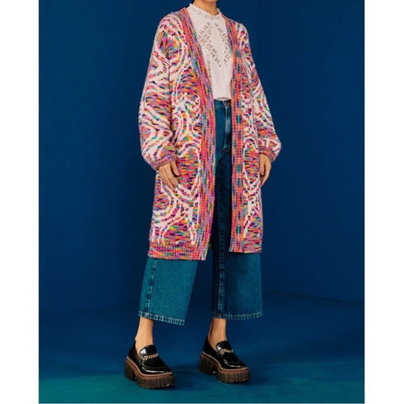 FARM Rio Wild Hearts Longline Cardigan XS - Picture 13 of 13
